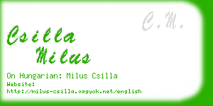 csilla milus business card